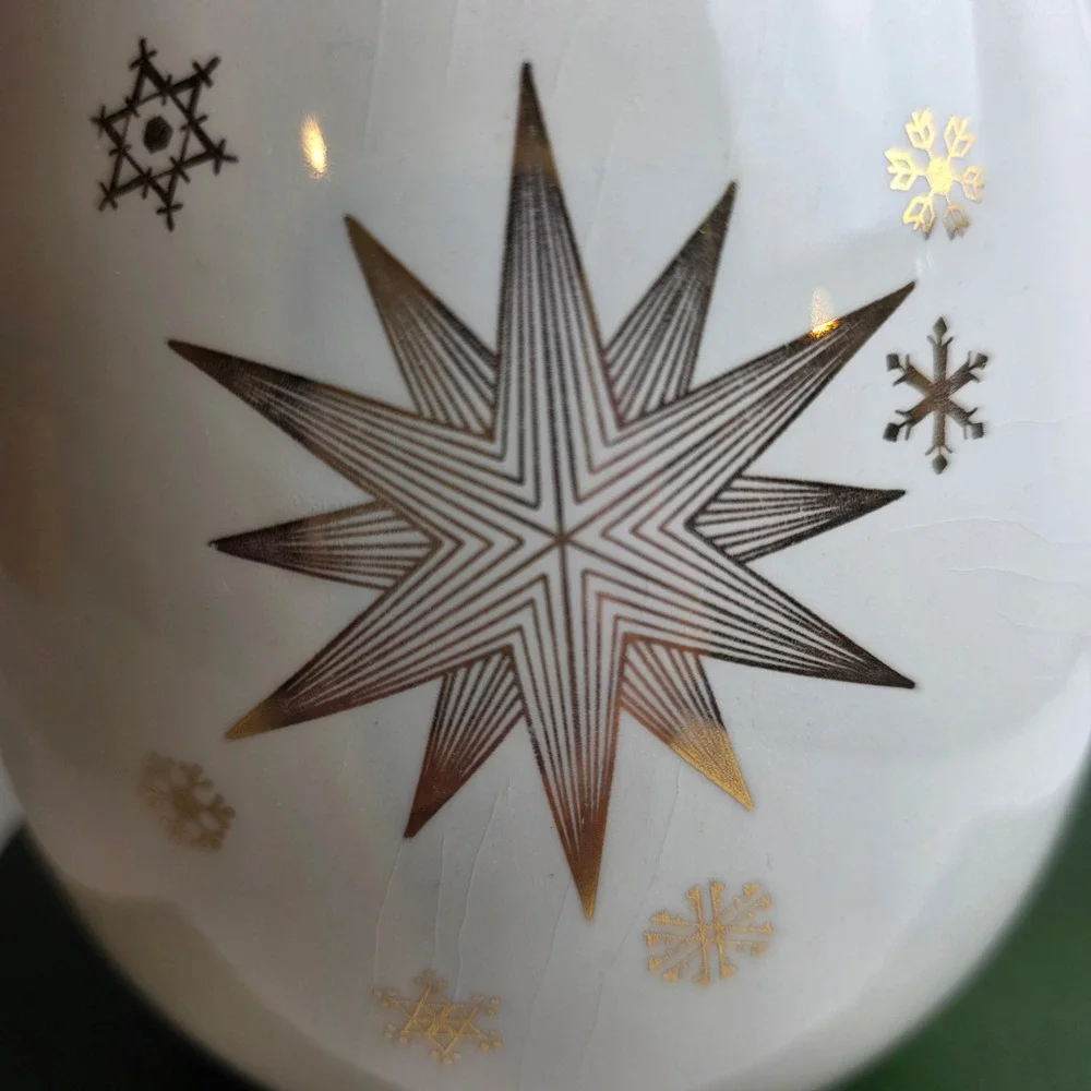 Vintage Gailstyn MCM Atomic Starburst Gold Snowflake Coffee Tea Pot